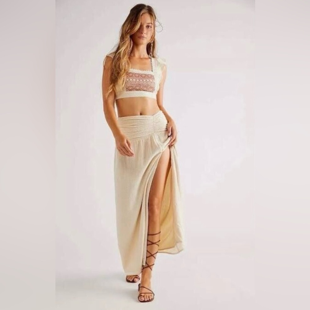 free people county line cropped top and maxi skirt